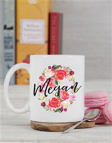 Personalised Message on floral mug